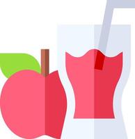 A glass of juice and an apple vector