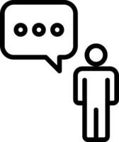 A person is talking to a speech bubble vector