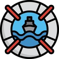 A life preserver with a ship in the middle vector