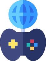 A globe and a game controller on top of each other vector