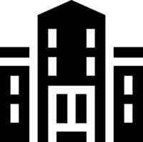 A black and white building with a large window vector