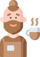 A man with a beard and a cup of coffee vector