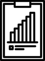 A black and white icon of a bar chart vector