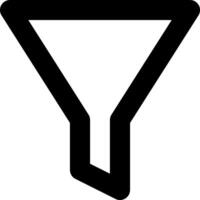 A funnel icon with a black arrow pointing down vector