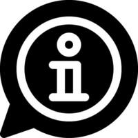 A black and white icon of a speech bubble with the word information vector
