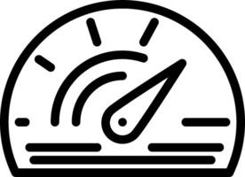 A black and white icon of a speedometer vector