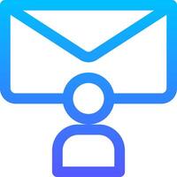 Email icon with a person holding an envelope vector