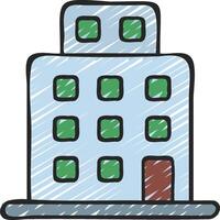 A building with windows and a door vector