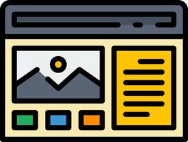 A web page with a picture and a note vector