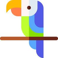 A colorful parrot sitting on a branch vector