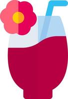 A red drink with a flower in it vector