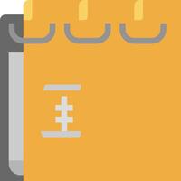 A yellow notebook with a pen and a pen vector