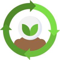 A green circle with a plant in it vector