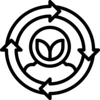 A circle with arrows and a person in it vector