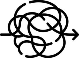 A black and white drawing of a brain with a bunch of arrows vector