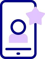 A smartphone with a star icon and a person vector