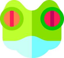 Frog face with red eyes and green eyes vector