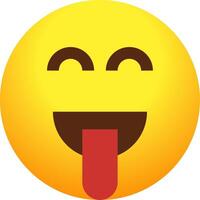 A yellow smiley face with a tongue sticking out vector