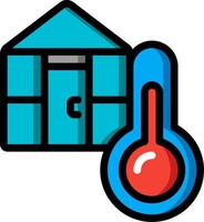 A thermometer and a house with a thermometer vector