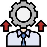 A man with a gear on his head vector