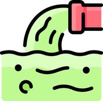 A green liquid is pouring out of a faucet vector