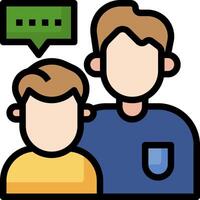 A man and boy are talking to each other vector