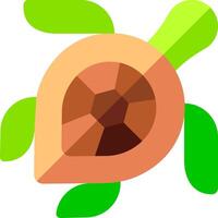 A turtle with a green shell and a brown shell vector
