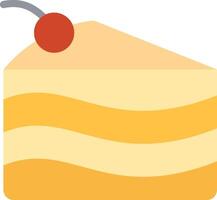 A slice of cake with a cherry on top vector
