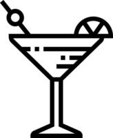 A martini glass with a slice of lemon vector