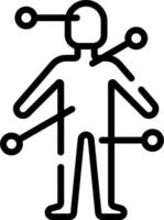 A person with a line of dots around them vector