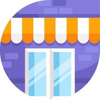A store front with awning and windows vector