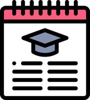 A calendar with a graduation cap on it vector