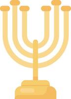 A menorah with five candles on it vector