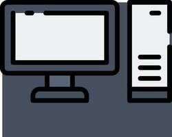 Computer icon with a monitor and a computer vector