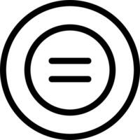 A black and white icon of a circle with an equal sign vector