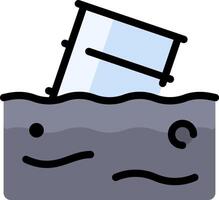 A cartoon of a box floating in water vector