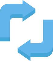 A blue arrow pointing to the left and right vector