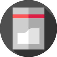 A white paper bag with a red stripe on it vector