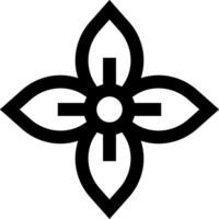A black and white image of a flower with a cross in the center vector
