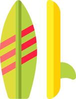 A yellow surfboard with a red stripe vector