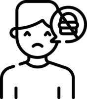 A man with a burger in his hand and a no burger sign vector