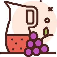 A pitcher of juice and grapes vector