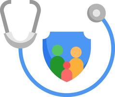 A stethoscope with a shield and people inside vector