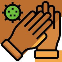 Two hands clapping with a green and brown background vector