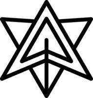 A black and white star with an arrow in the middle vector