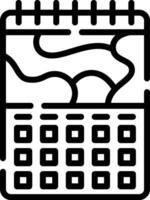A calendar icon with a line drawing of a calendar vector