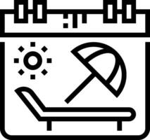A calendar with a chair and umbrella on it vector