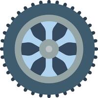 A blue and gray wheel with a propeller vector