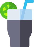 A drink with a lime and straw vector