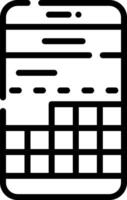 A calendar icon with a square grid vector